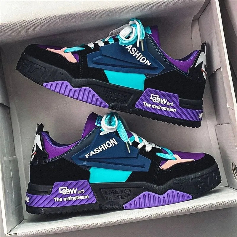 Men's Vulcanize Shoes 2024Designer Fashion Brand Sneakers Luxury Male Flat Platform Lace Up Casual Shoes for Men Tenis Masculino