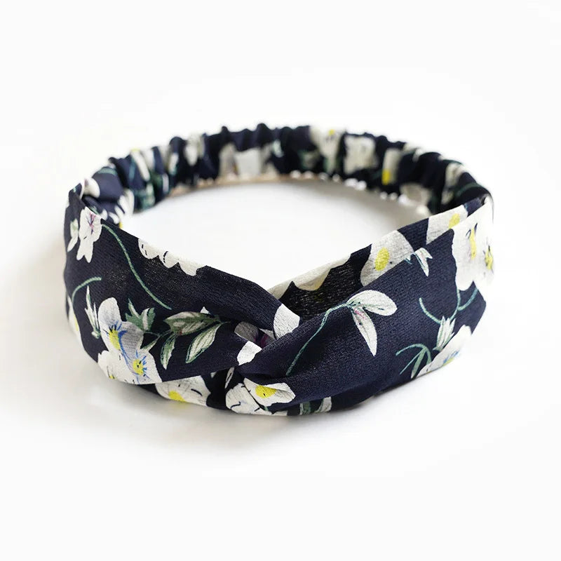 2024 Fashion Women Girls Bohemian Hair Bands Print Headbands Vintage Cross Turban Bandage Bandanas HairBands Hair Accessories