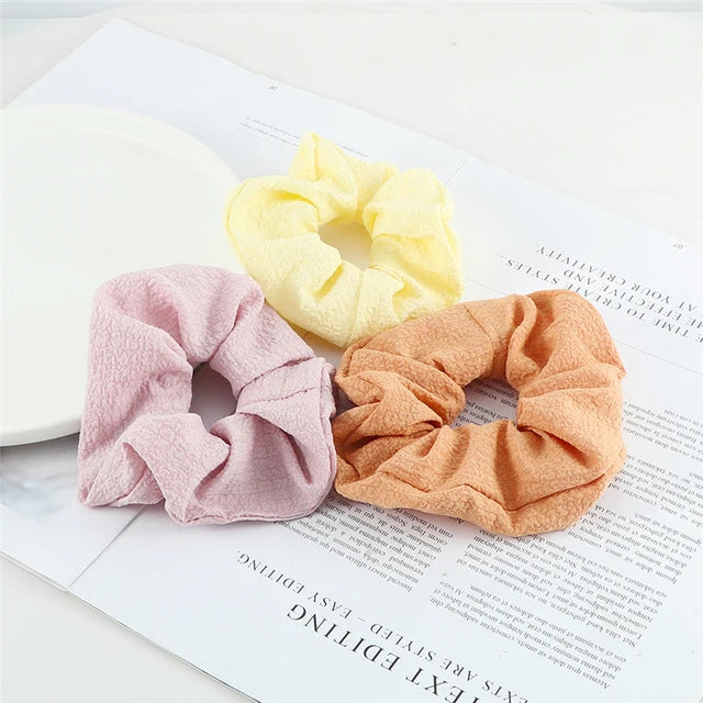 3Pcs/Lot Korean Printing Large Hair Bands For Women Girl Elastic Hair Ring Fashion Scrunchies Dating Party Headdress Accessories - Clikcy