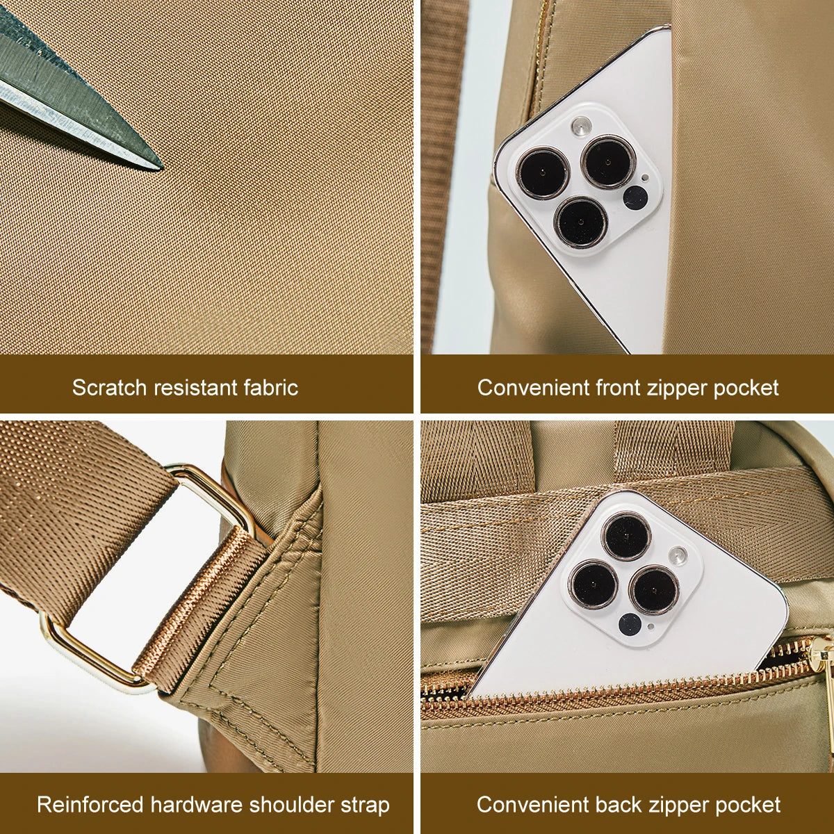 Marino Orlan Cow Leather Backpack for Women 2025 New Fashion Spring&Summer Waterproof Nylon Cloth Travel Student School Bag - Clikcy