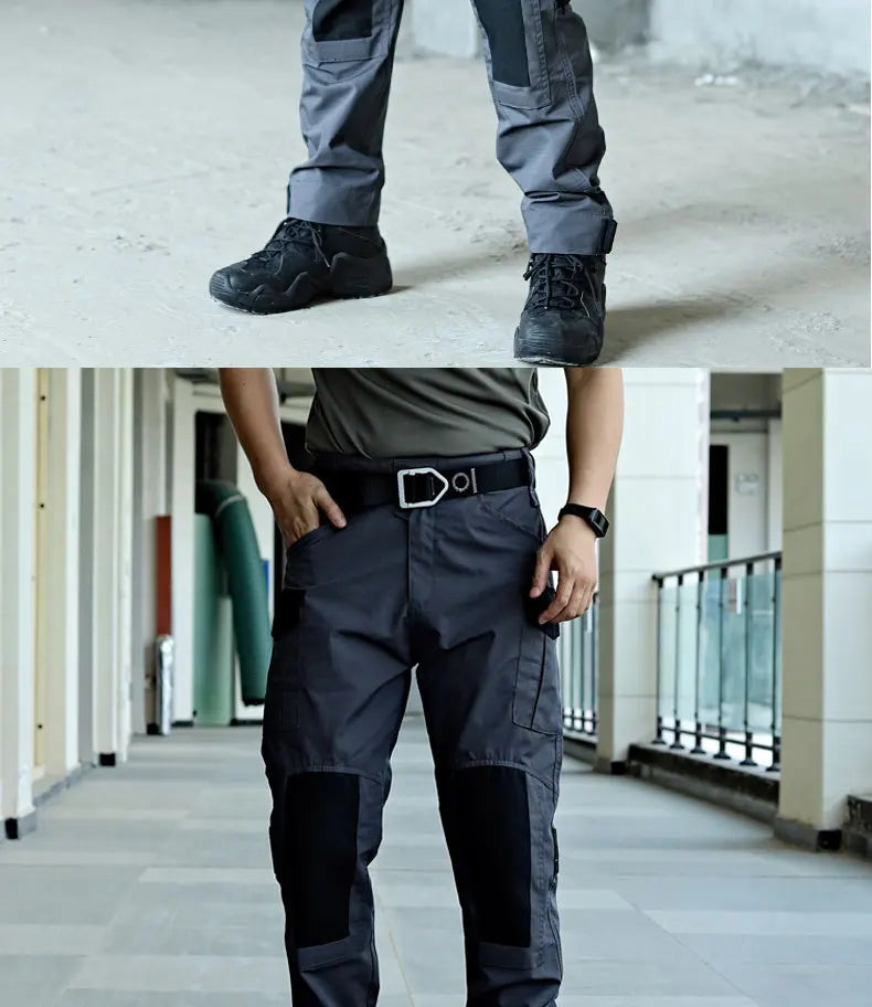 Wear-Resistant Outdoor Tactical Pants Mens Casual Cargo Trousers New Multi-pocket Waterproof Pant Work Hiking Training Trousers - Clikcy