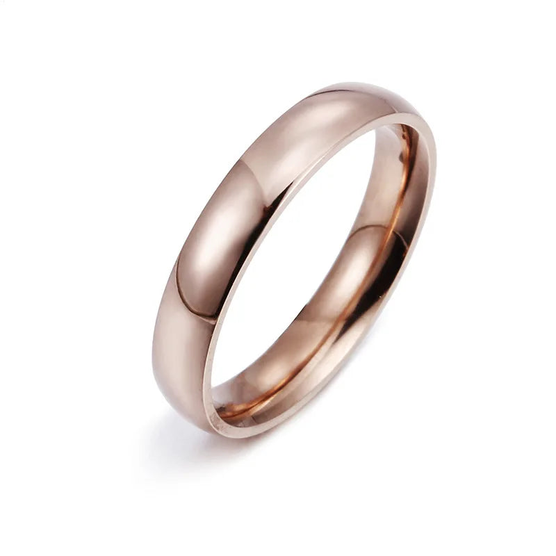 Fashion Simple Gold Plated Glossy Ring Classic Couple Banquet Exquisite Jewelry - Clikcy