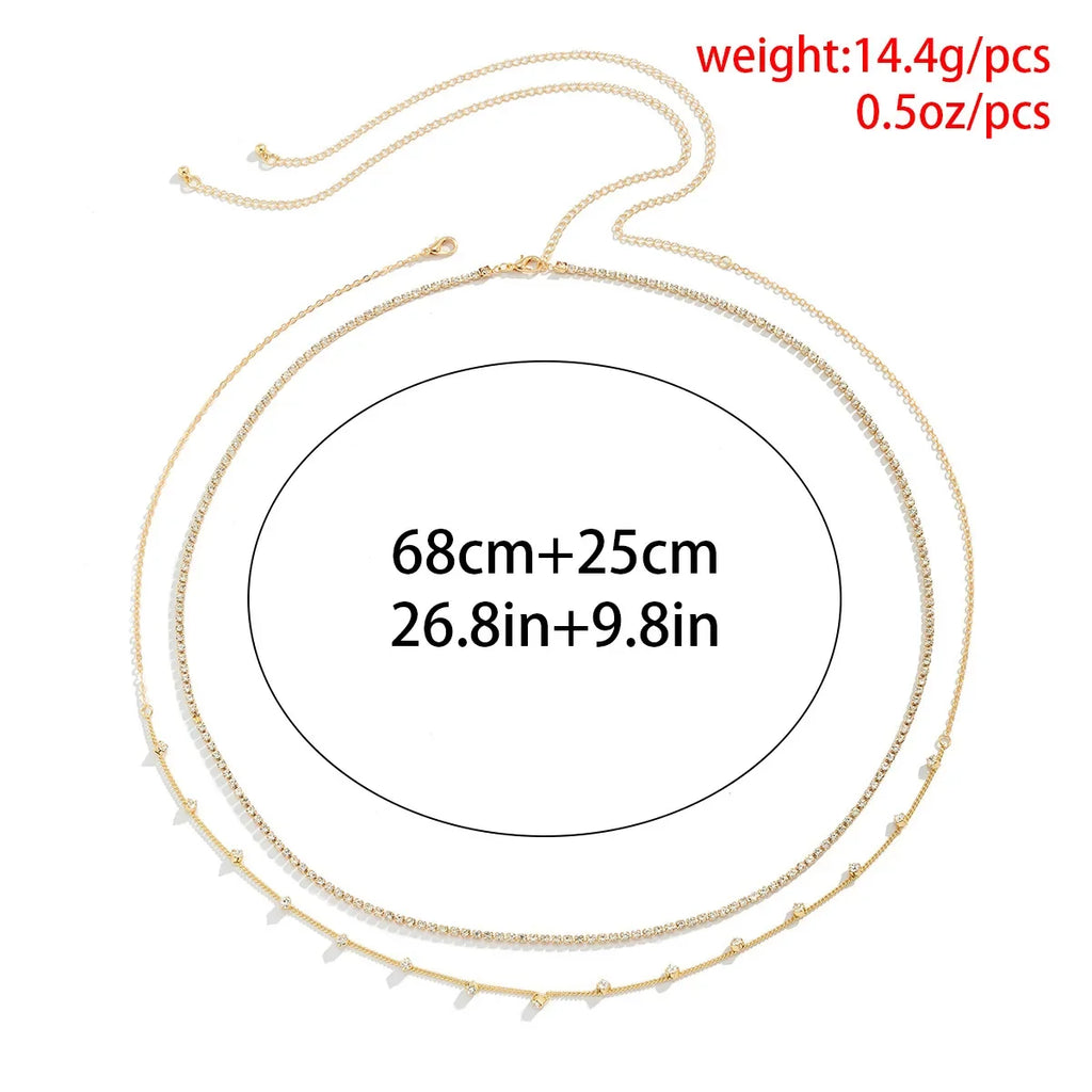 Minimalist Tassel Sequin Double Layer Chain Casual Pants Chain Hip-hop Body Chain Fashionable Retro Turquoise Waist Chain - Clikcy