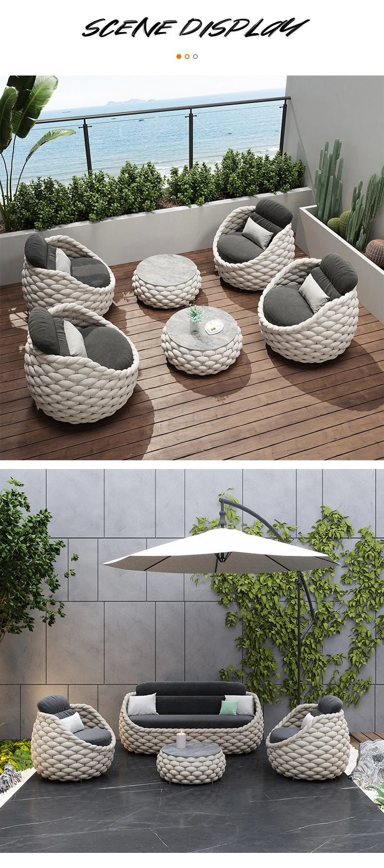 fulin Nordic luxury yard furniture outdoor rattan chair  seating  garden    sofa set - Clikcy