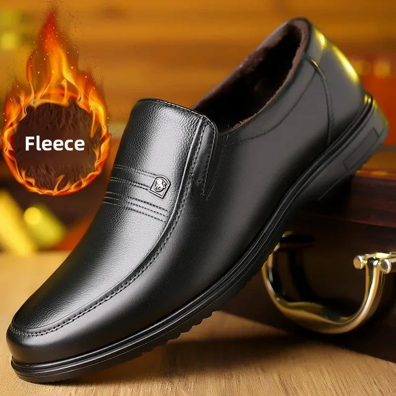 New Style Business Casual Men's Shoes Soft Sole Cow Leather Large Size Father Shoes For Middle-Aged And Elderly Men