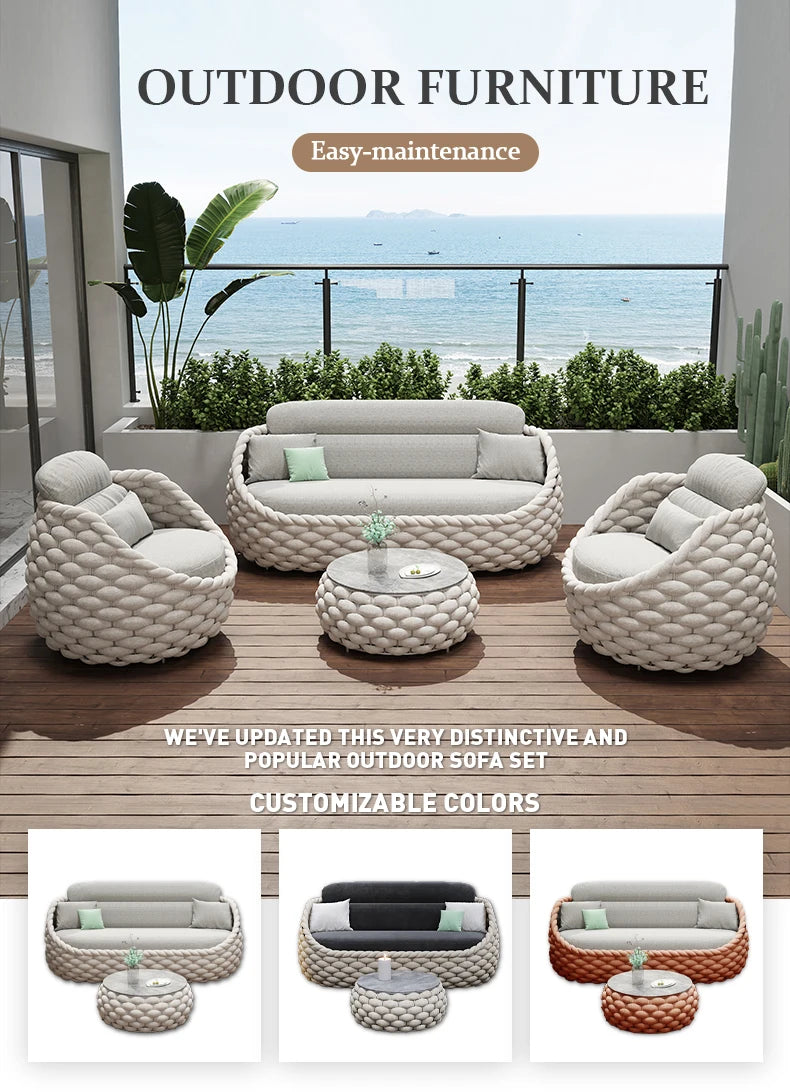 fulin Nordic luxury yard furniture outdoor rattan chair  seating  garden    sofa set - Clikcy