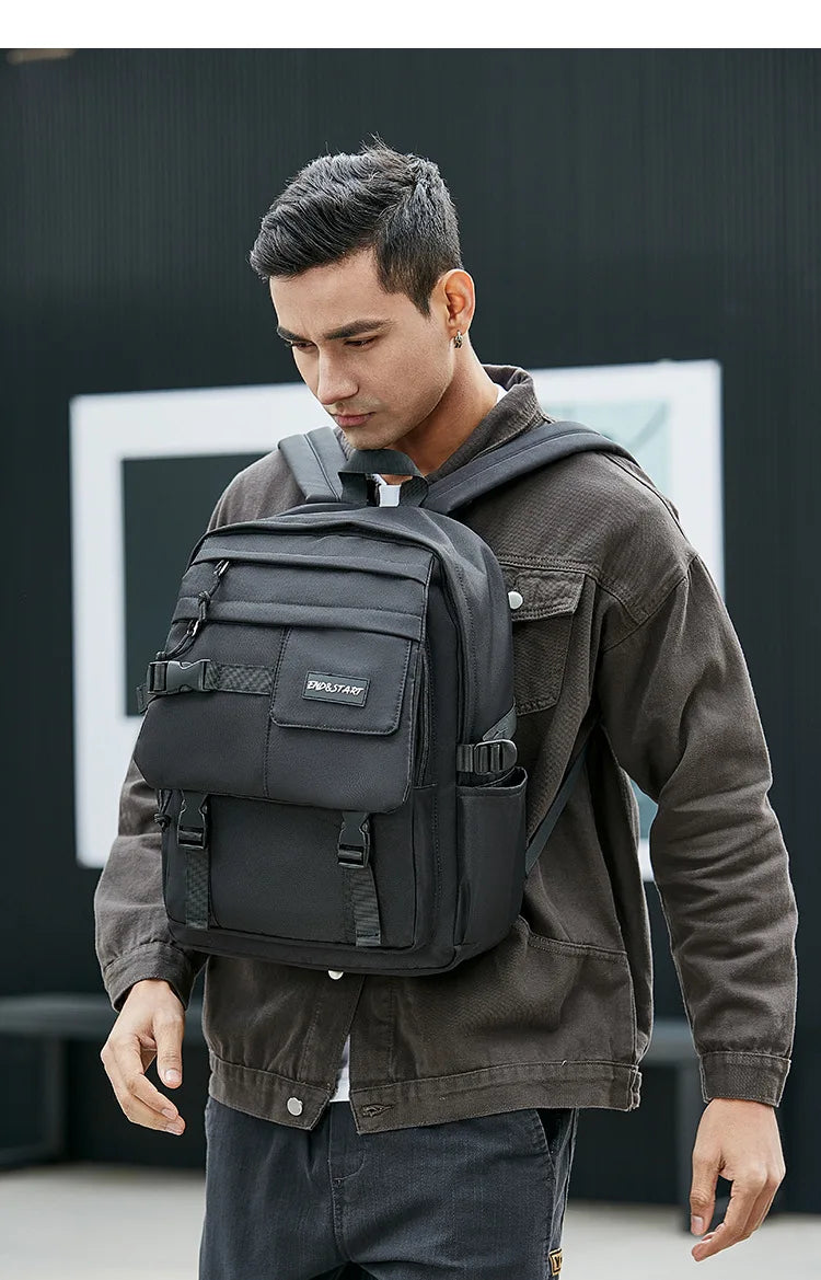 Japanese Style Oxford Backpacks Men Large-capacity Outdoor Men's Backpacks Multiple Pockets Travel Back Bag Students Schoolbags - Clikcy