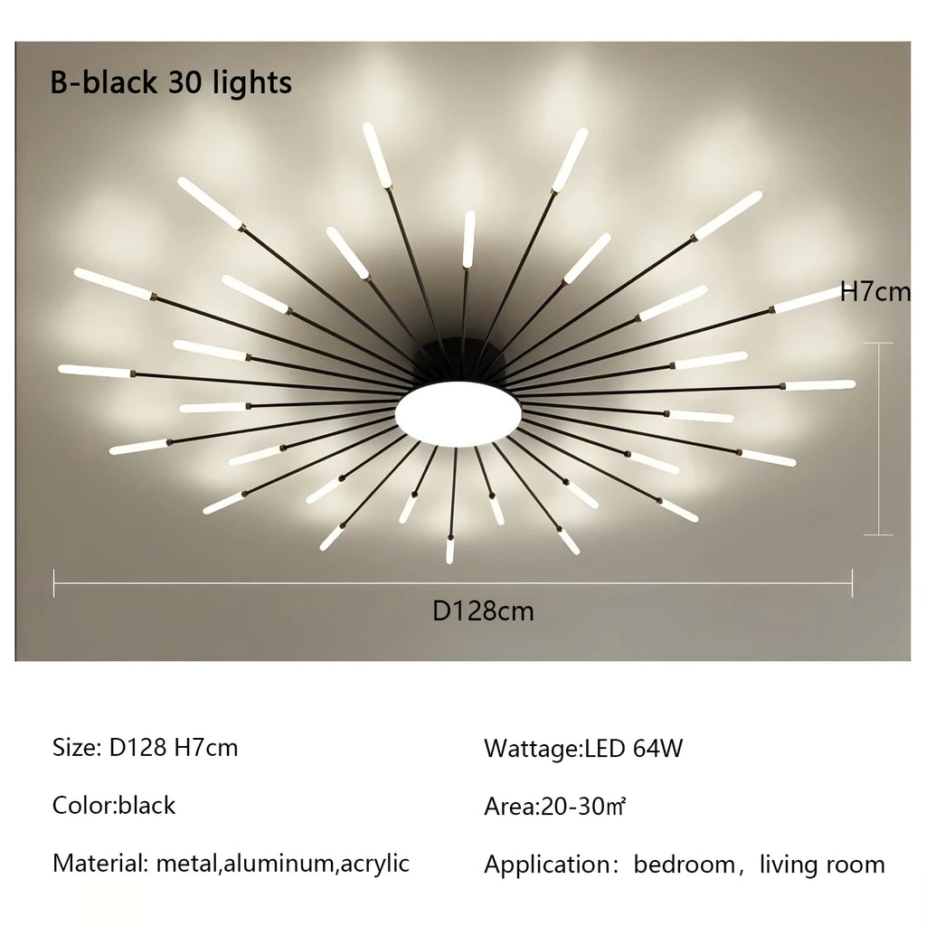 Modern Creativity Fireworks Led Ceiling Lights Living Dining Room Ceiling Chandeliers Lighting Bedroom Luster Lamps Luminaire