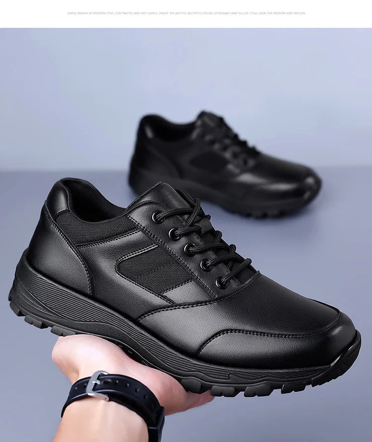 New Platform Cow Leather Casual Sneakers for Men Designer Autumn Winter Cotton Black Outdoor Men's Sports Shoes Zapatos Hombre - Clikcy