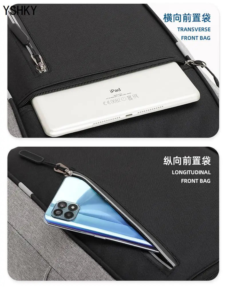 Women Fashion backpack soft leather multi-functional bag Polyester large capacity computer backpack - Clikcy