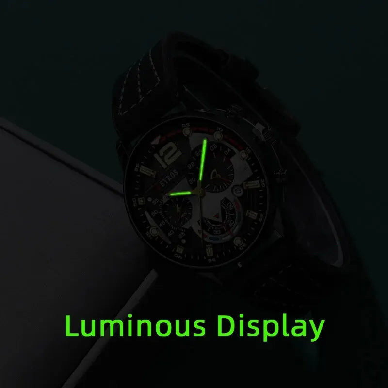3PCS Set Fashion Mens Watches Luxury Black Leather Quartz Wristwatch Calendar Date Men Business Casual Watch Bracelet Necklace - Clikcy
