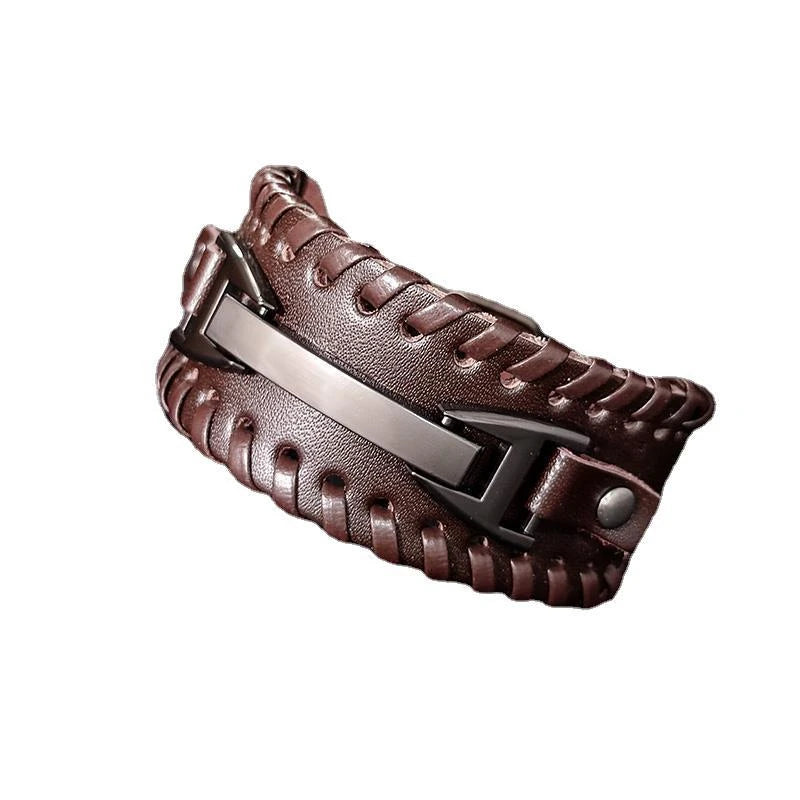 Fashion Punk Leather Bracelet for Men and Women, Small Personality, Retro Couple Accessories, Bracelet, Casual Wrist Strap - Clikcy