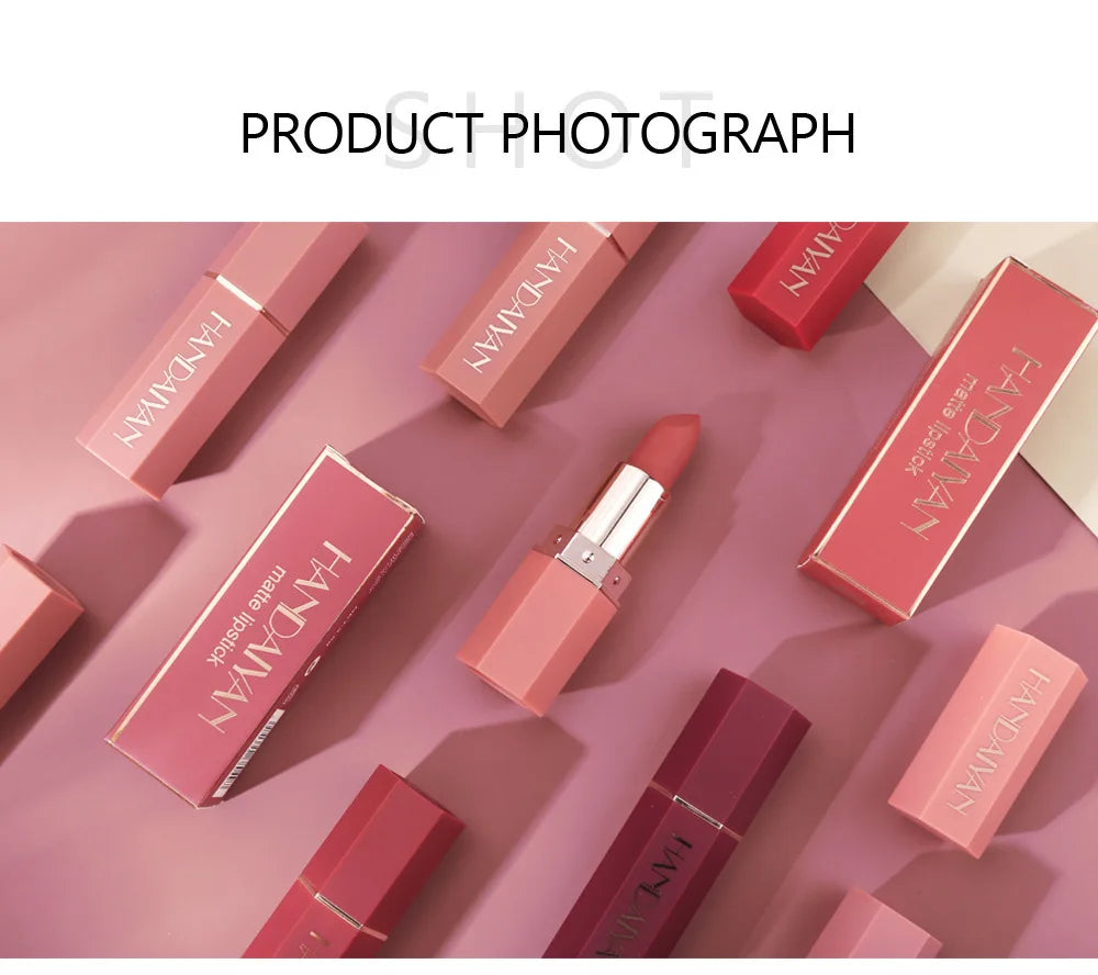 Nude Matte Lipstick Velvet Lipsticks Waterproof Long Lasting Non-stick Cup Lip Stick Not Fading Sexy Red Pink Makeup Cosmetics - Clikcy