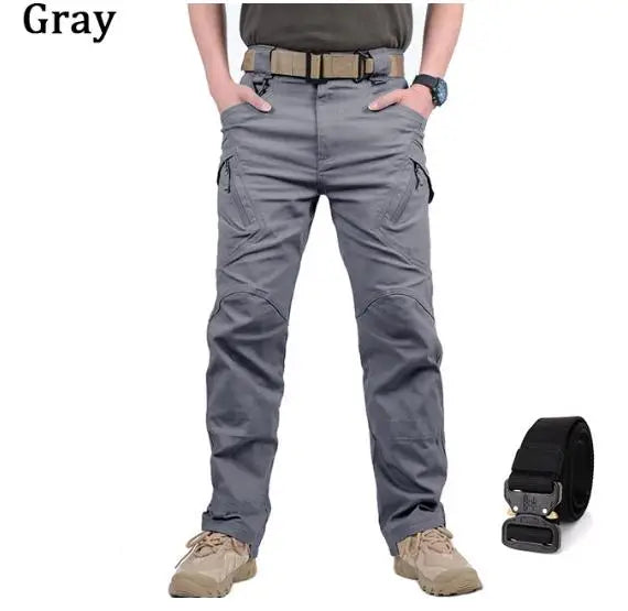Mens Waterproof Cargo Pants Elastic Multiple Pocket SWAT Combat Trousers Outdoor Joggers Pant Tactical Hiking Hunting Pants Men - Clikcy