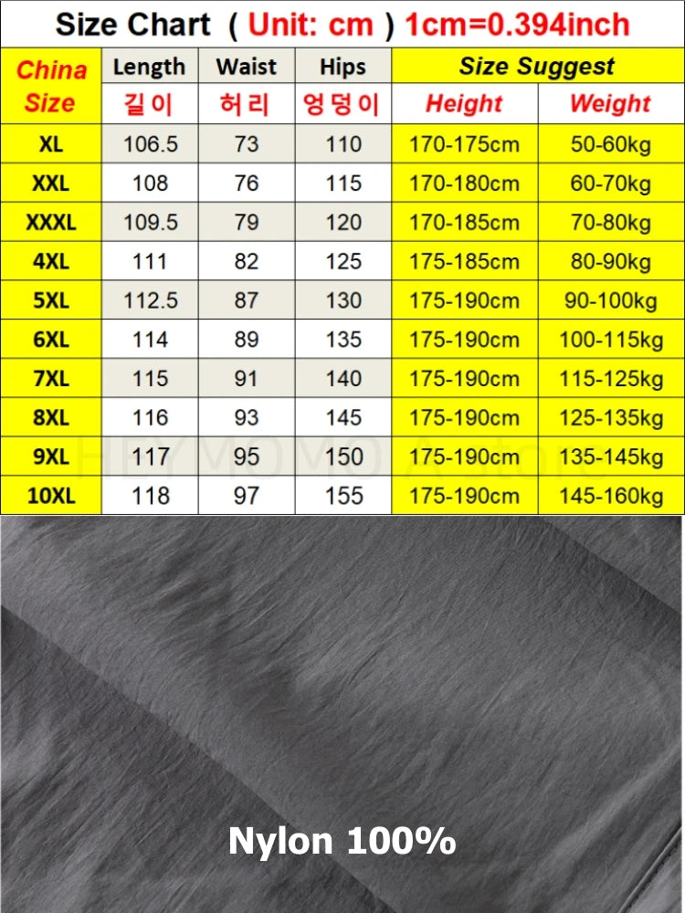 Plus Size 10xl 9xl 8xl Men's Straight Cargo Pants Spring Summer Multi-Pockets Streetwear Wide Leg Casual Baggy Straight Trousers - Clikcy