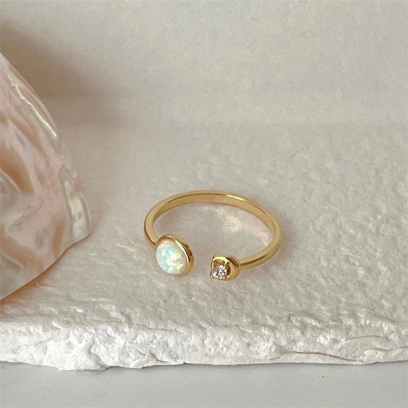 Pearl Ring Female Minority Design Advanced Sense Fashion Personality Adjustable Beimu Vintage Index Finger Ring Jewelry Gift