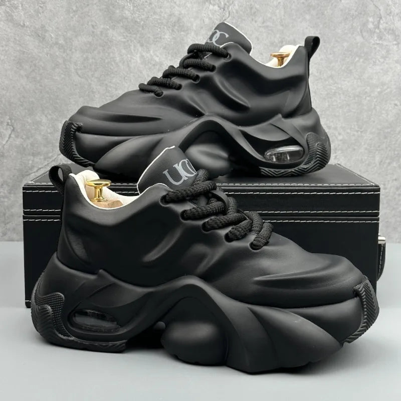 Men Shoes Designer Luxury Casual Sneakers Breathable Platform Shoes for Men Fashion Height Increasing Comfortable Non-slip Shoes - Clikcy
