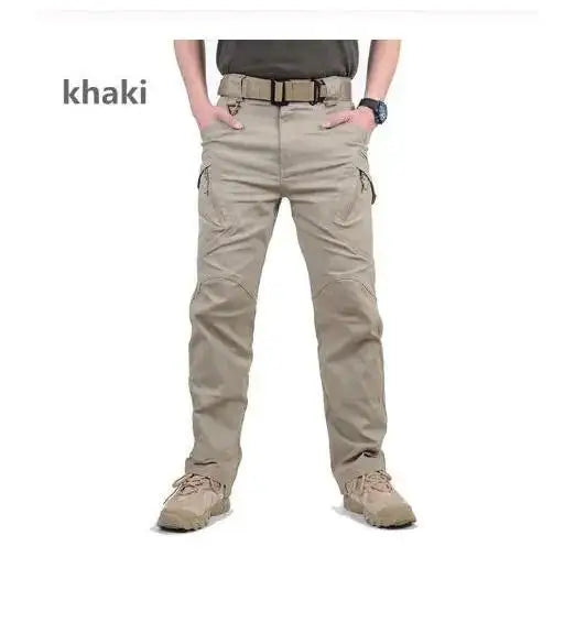 Mens Waterproof Cargo Pants Elastic Multiple Pocket SWAT Combat Trousers Outdoor Joggers Pant Tactical Hiking Hunting Pants Men - Clikcy