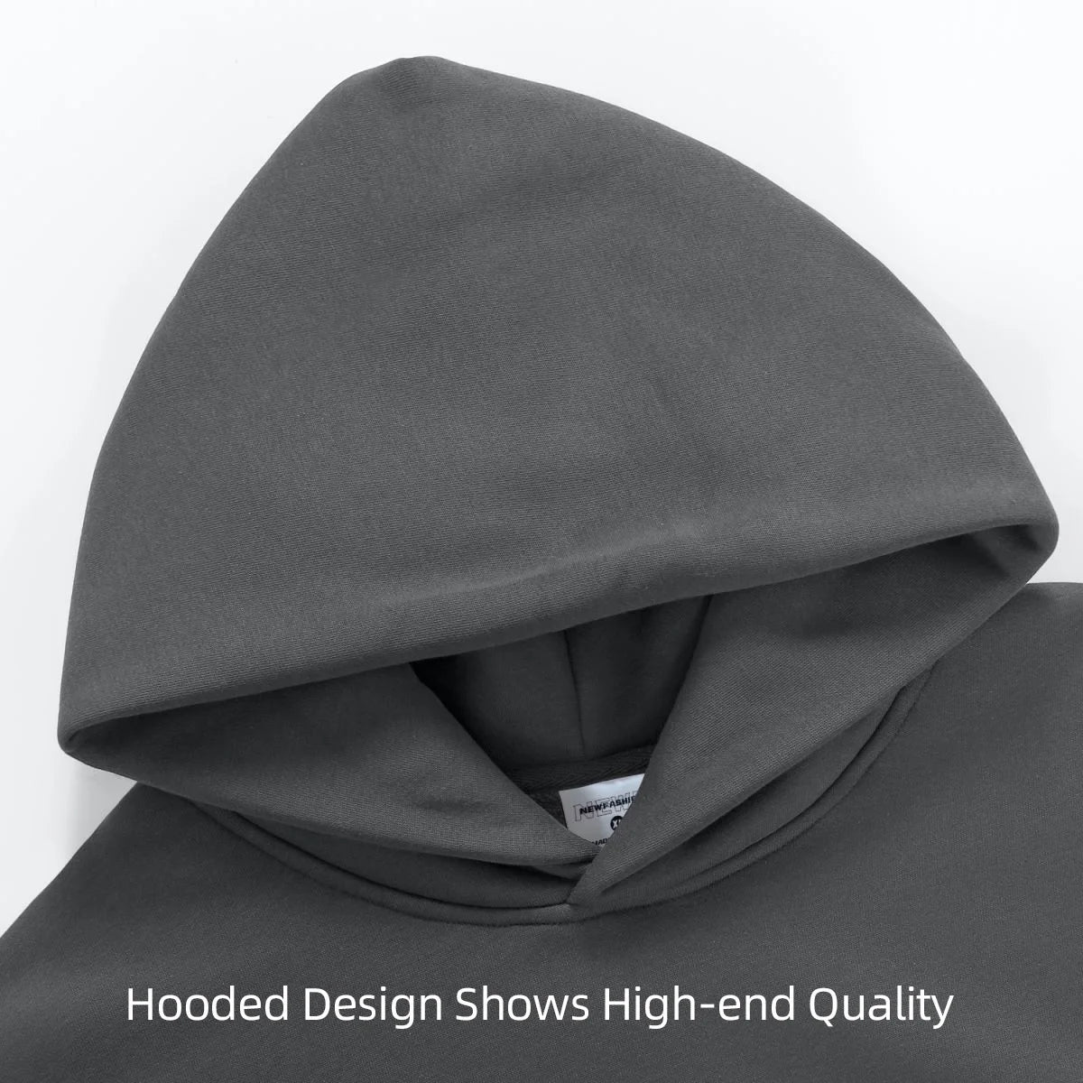 16.9oz 480gsm Heavy Weight Cotton Plus Velvet Hooded Sweater Men Thickened Tight Polar Fleece Pullover Hoodie Women Sweatshirt - Clikcy