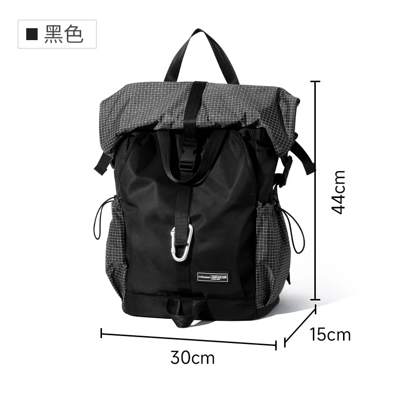 Men's Backpack Roll Top Travel Expandable Large Capacity Backpack Waterproof Outdoor Motorcycle Riding Hike Sports Bags - Clikcy