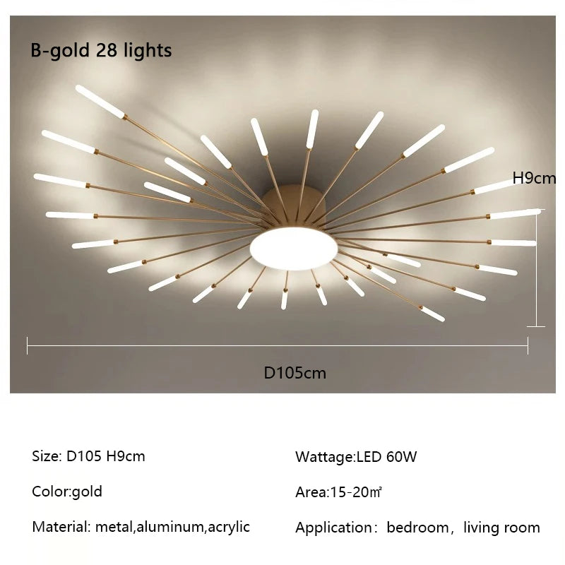 Modern Creativity Fireworks Led Ceiling Lights Living Dining Room Ceiling Chandeliers Lighting Bedroom Luster Lamps Luminaire
