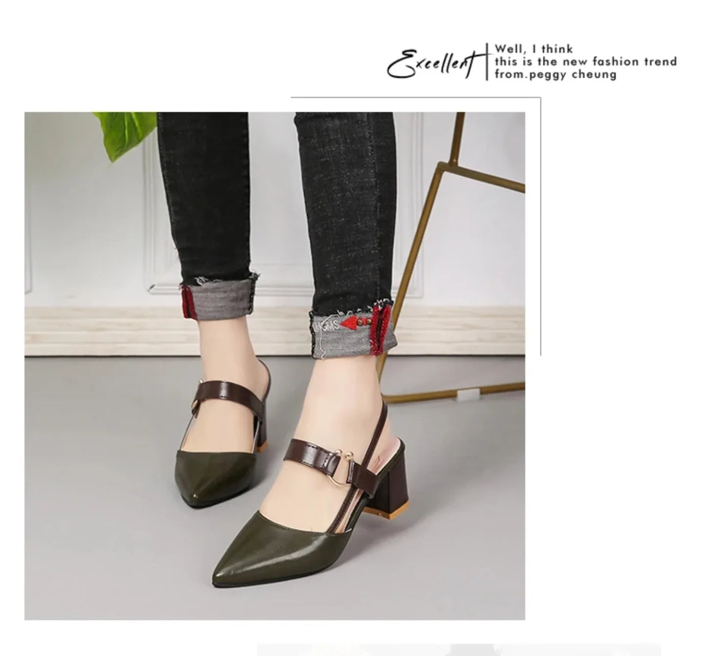Women Sandals 2024 New Summer Pointy Chunky Sandals Plus Size Women Sandals Fashion High Heels Women Shoes Zapatos De Mujer