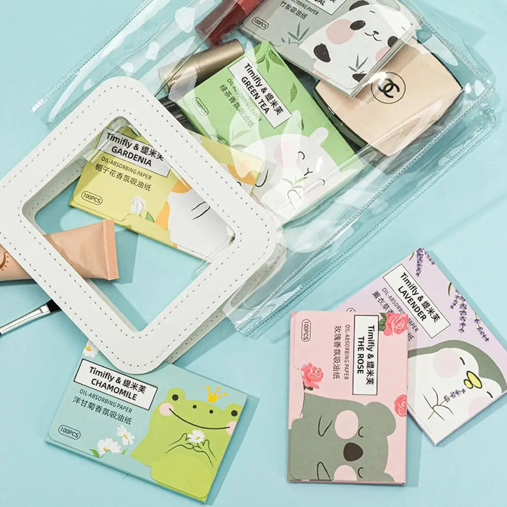 100Pcs new Face Oil Blotting Paper Protable Matting Face Wipes Facial Cleanser Oil Control Oil-absorbing Face Cleaning Tools - Clikcy