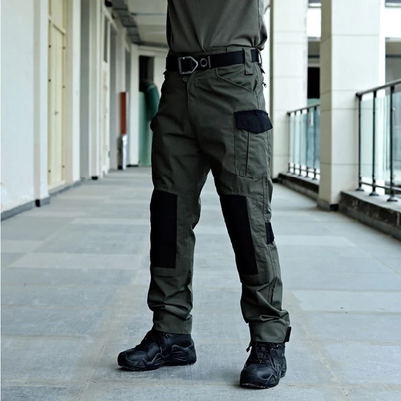 Wear-Resistant Outdoor Tactical Pants Mens Casual Cargo Trousers New Multi-pocket Waterproof Pant Work Hiking Training Trousers - Clikcy