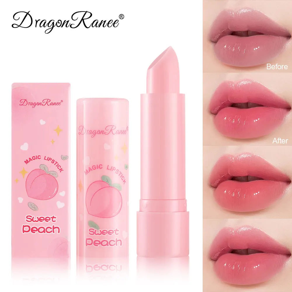 1PC Color Changing Lip Balm Temperature Change Tinted Lipstick Peach Moisturizing Lasting Waterproof Makeup Lip Care Cosmetics - Clikcy