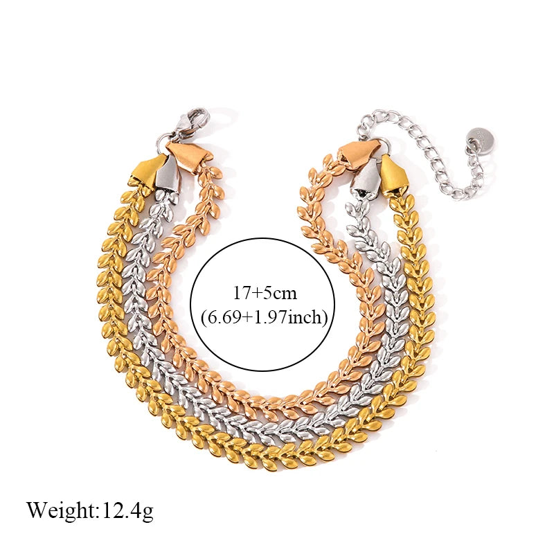EILIECK 316L Stainless Steel Gold Color Bangles Bracelet For Women New Trendy Wrist Chain Waterproof Jewelry Gift Party Bijoux - Clikcy