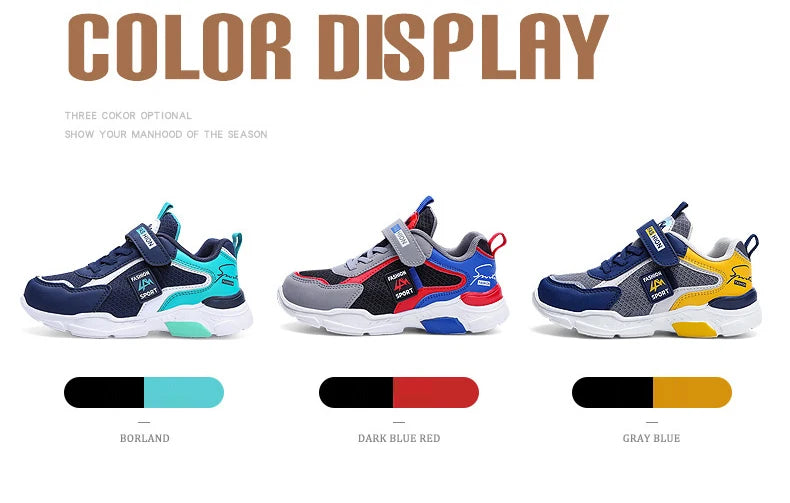 Kids' Sneakers Children Casual Sports Shoes for Boys Breathable Summer Mesh Kids Hook&Loop Students Girls School Running Shoes - Clikcy