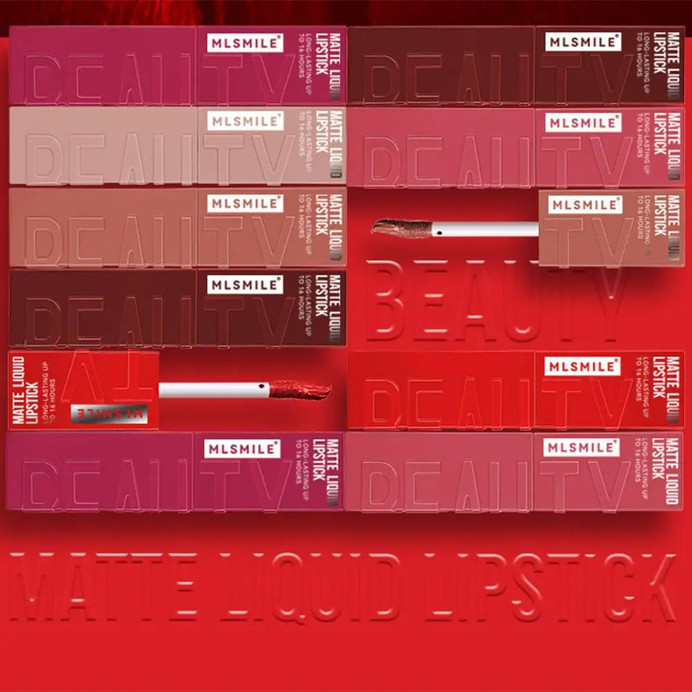 6 Colors Matte Nude Liquid Lipsticks Non-stick Cup Long Lasting Velvet Lip Gloss Not Fading Lip Tint Korean Cosmetics Lip Makeup - Clikcy