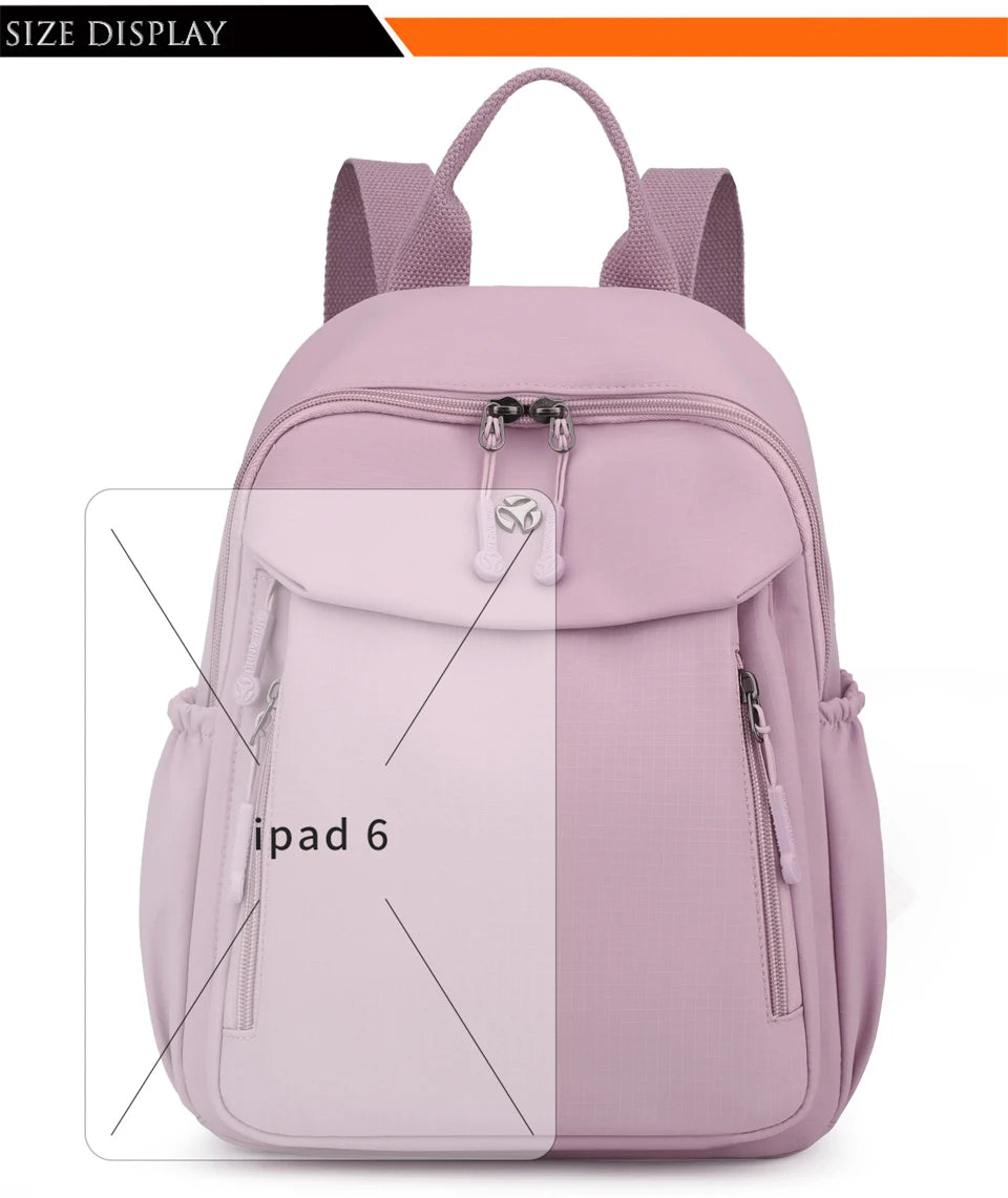 Waterproof Nylon Backpack Women Casual Simple Daypack Large Capacity Schoolbag for Girls Lightweight Back Pack Ladies Travel Bag - Clikcy