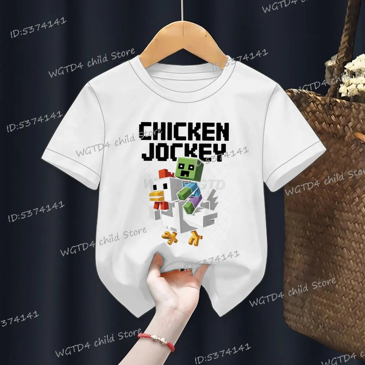Kids T-shirts Chicken Jockey Cartoon Fashion Clothes Video Game Y2k Design Casual Crewneck Top Tee 2025 Summer Girl Boy T-shirts - Clikcy