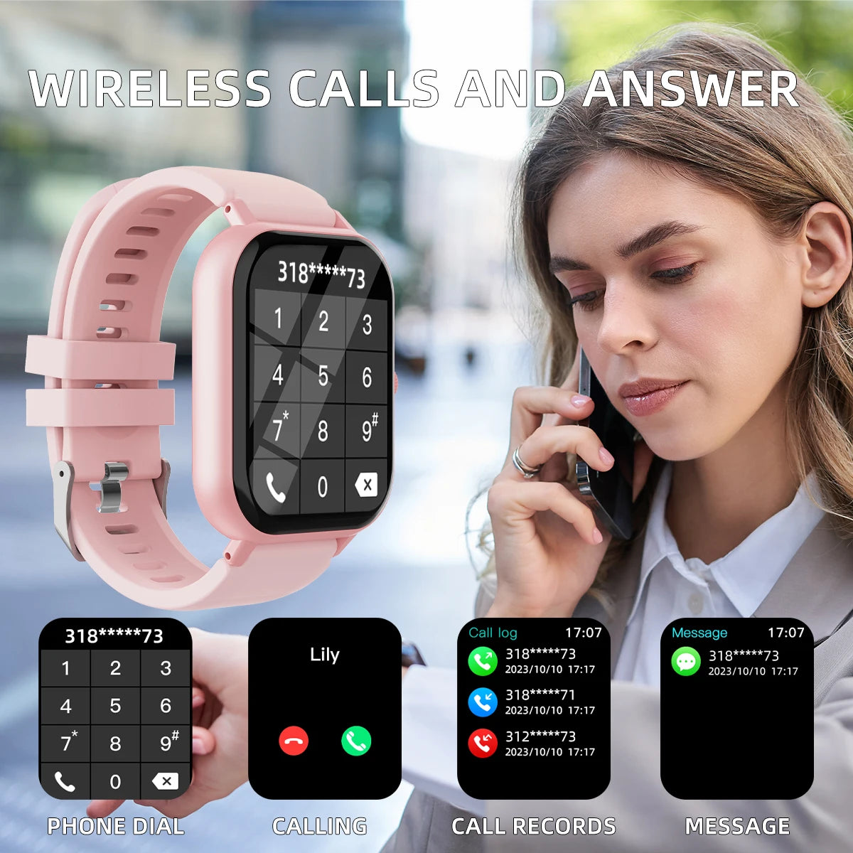 Smart Watch Sport Music Display Message Wrist Watch Sleep Heart Rate Monitoring Gifts Women 2025 Smartwatches Men Fitness Wrist - Clikcy