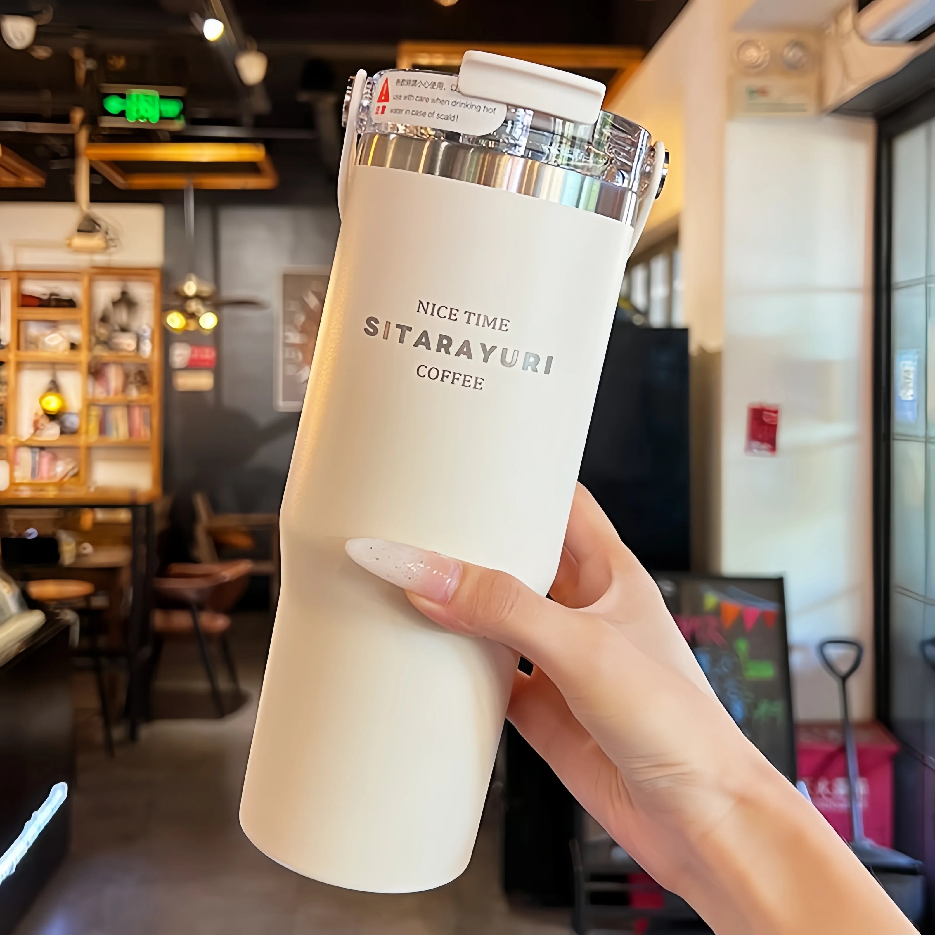 21oz/31oz Stainless Steel Tumbler with Straw Insulated Thermos Coffee Cup with Handle Water Bottle Travel Car Cups Copo Termo - Clikcy