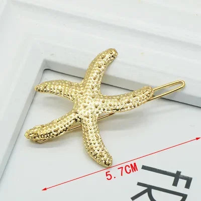 20240Fashion Woman Hair Accessories Triangle Hair Clip Pin Metal Geometric Alloy Moon Circle Hairgrip Barrette Girls Headwear - Clikcy