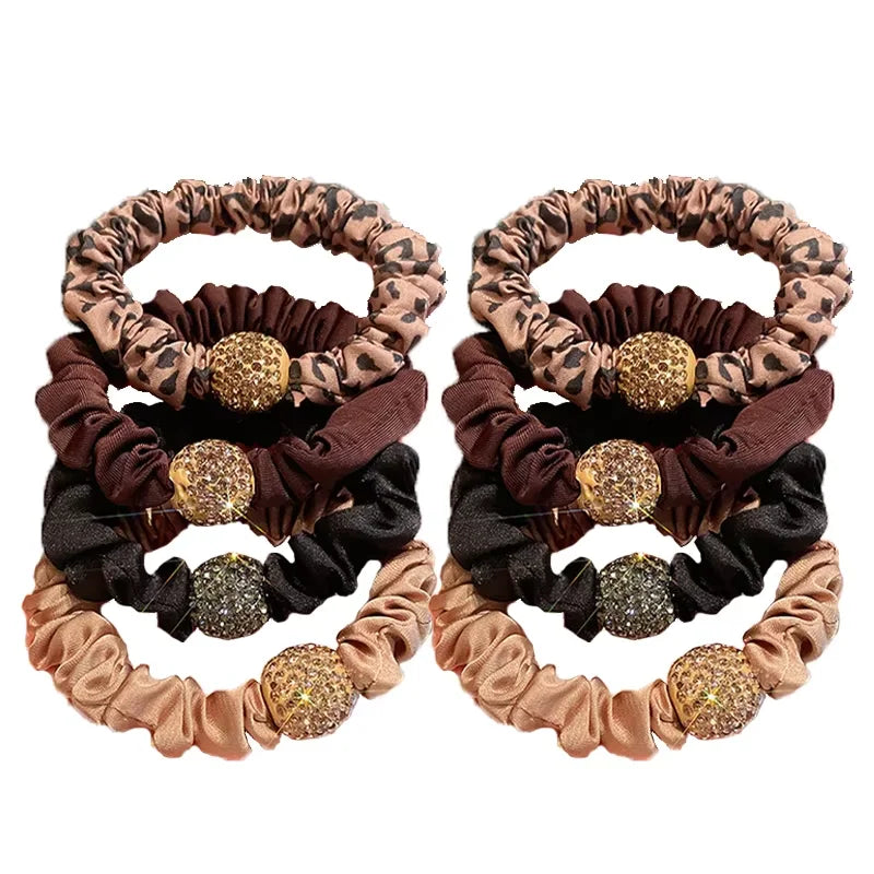 4Pcs/Lot Girl Hair Band Accessories Fashion Large Hair Ties Solid Color Elastic Scrunchies For Women Ponytail Hairstyle - Clikcy
