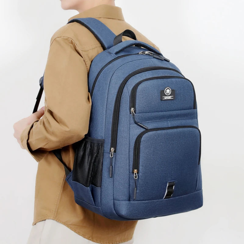 Ins Korean Version of Solid Color Simple Fashion Backpack Men's New Male and Female Leisure Middle School Backpack Tide - Clikcy