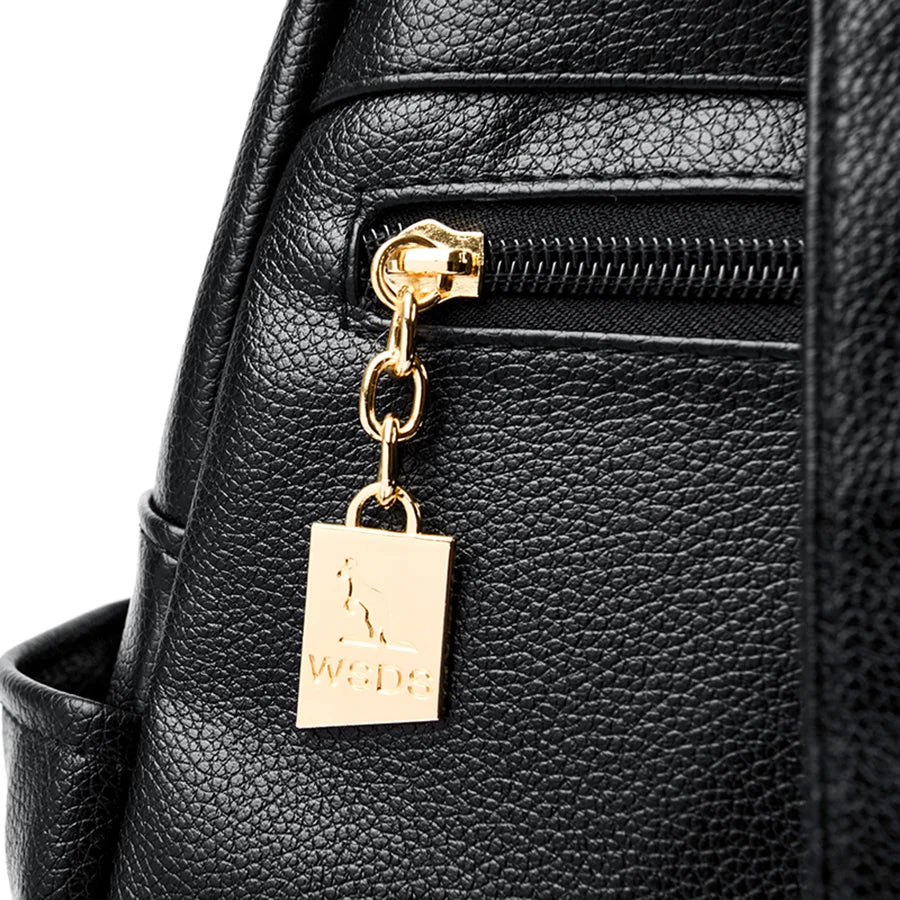 College Women Backpack Designer Soft Leather Vintage Packbag Female Travel Back Pack School Bags for Teenage Girls Shoulder Bag - Clikcy