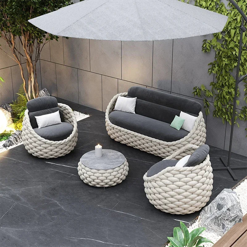 fulin Nordic luxury yard furniture outdoor rattan chair  seating  garden    sofa set - Clikcy