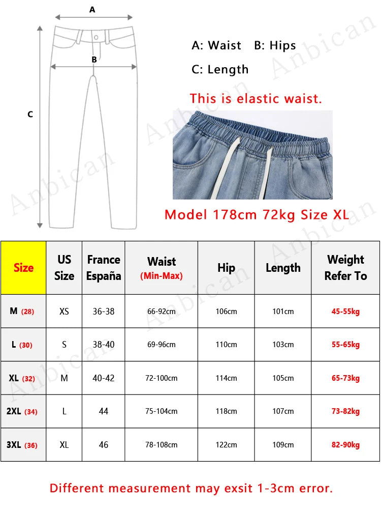 Summer Lyocell Jeans Men Korean Fashion Wide Leg Straight Denim Pants Light and Thin Cool Baggy Jeans Trousers - Clikcy