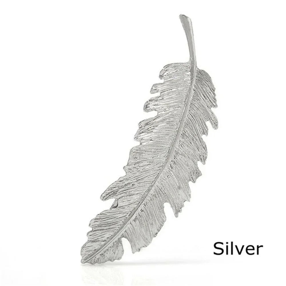 New Alloy Vintage Hair Clip Feather Leaf Shape Barrette Metal Hairpins for Women Korean Fashion Lady Headwear Hair Accessories - Clikcy