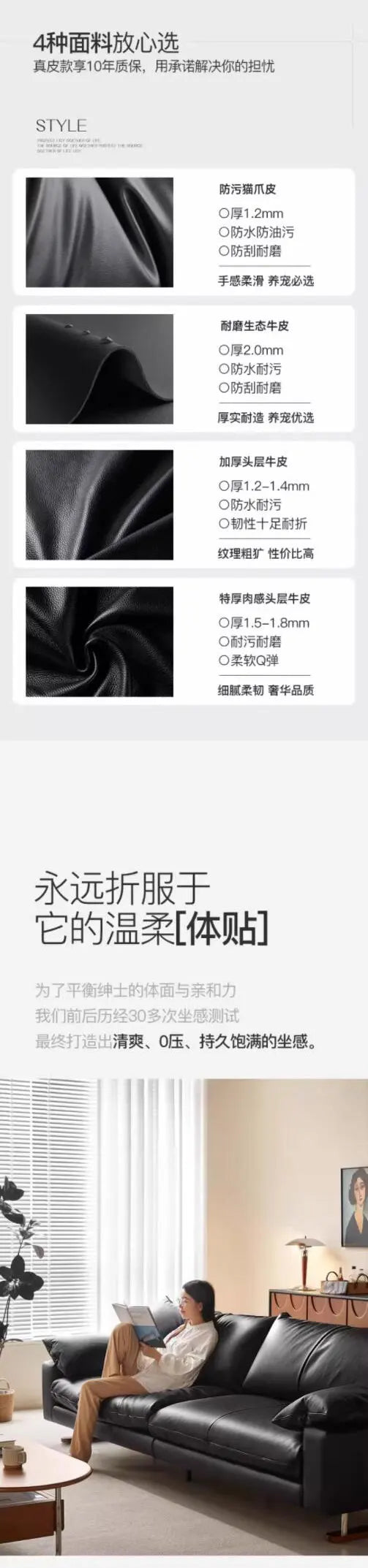 Comfortable Vintage Sofas Fancy Genuine Leather Lounge Living Room Couches Designer Solid Wood Divano Da Soggiorno Furniture - Clikcy