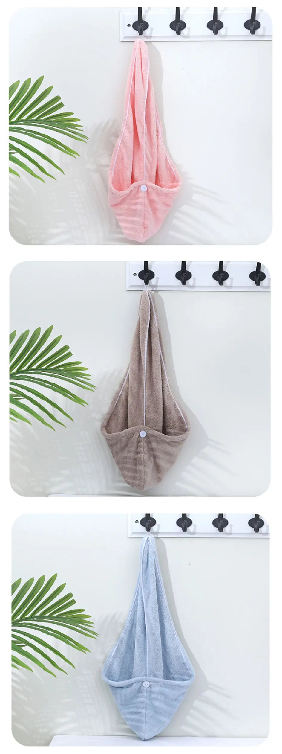 66x25cm Towel Women Adult Bathroom Absorbent Quick-Drying Bath Thicker Shower Long Curly Hair Cap Microfiber Wisp Dry Head Hair - Clikcy