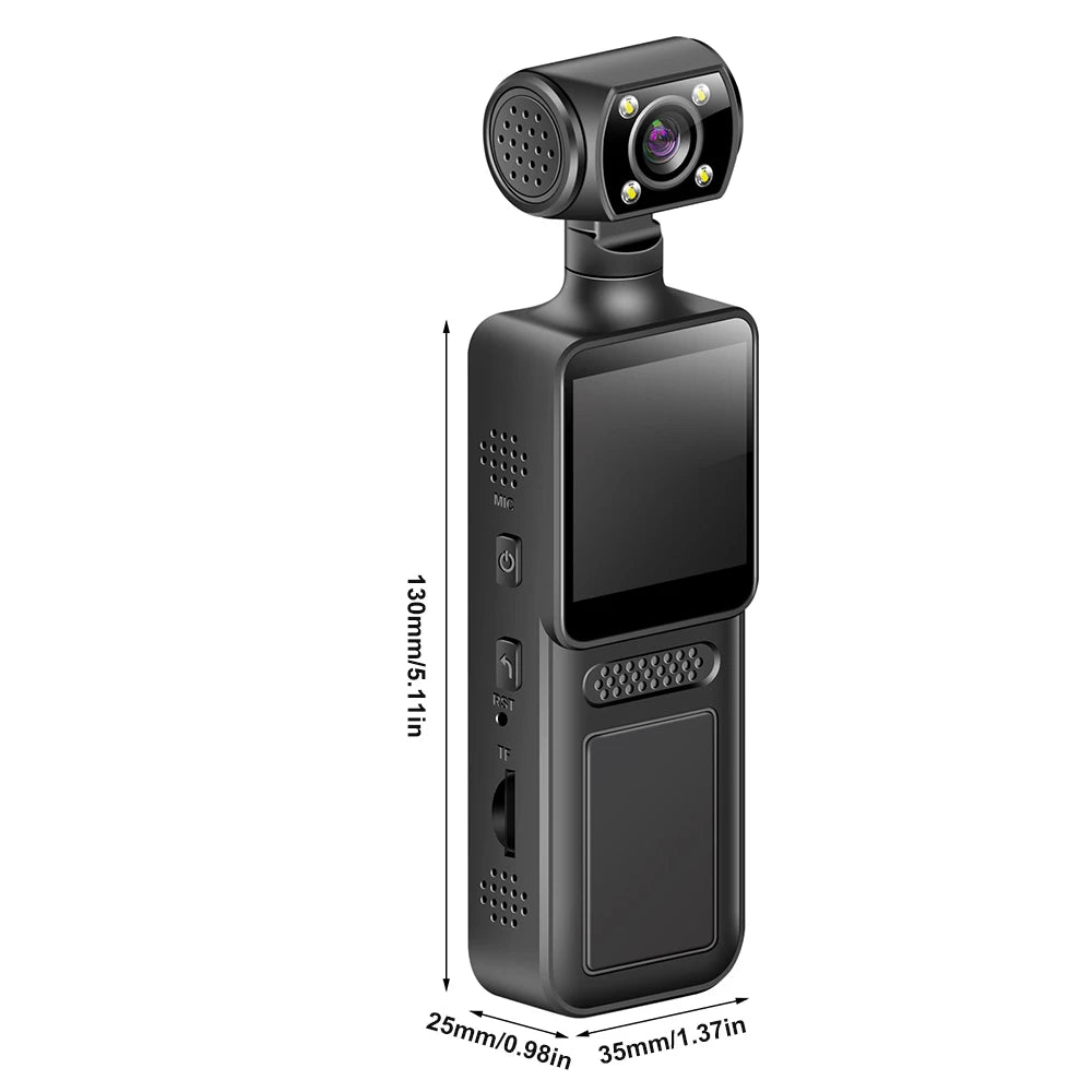 128GB 4K Ultra HD Action Mini Camera 180 Rotatable Vlog Wifi Sports Cam Waterproof Case Helmet Travel Bicycle Driver Recorder - Clikcy