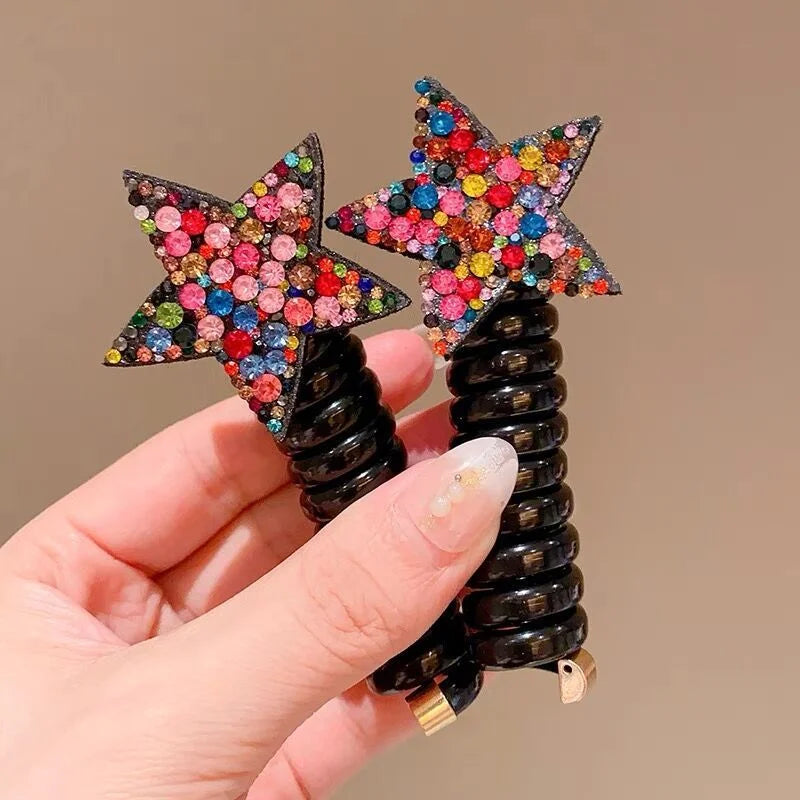 rope adult telephone cable ring Rabbit Cute Hair Ring Large Frosted Adult Hair Tie  head ring Children's telephone hephone Cable