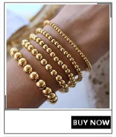 MHS.SUN Trend Stretch Stainless Steel Bracelets Gold Sliver Color 2MM 5MM 8MM Stacked Ball Beaded Bracelet For Women Men Jewelry - Clikcy