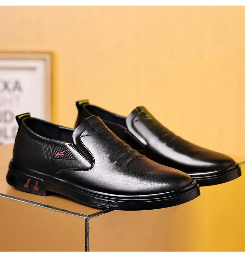 Men's Cow Leather Shoes Genuine Leather Handmade Business shoes Round Toe Casual Loafers Comfortable Man footwear Zapatos Homme