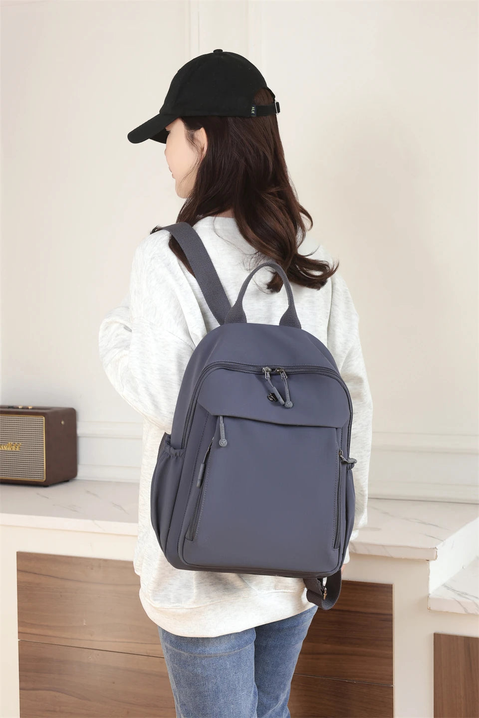 Casual Backpack Women Waterproof Nylon Back Pack Large Capacity Student Daypack Simple Schoolbag for Girls Ladies Travel Bags - Clikcy